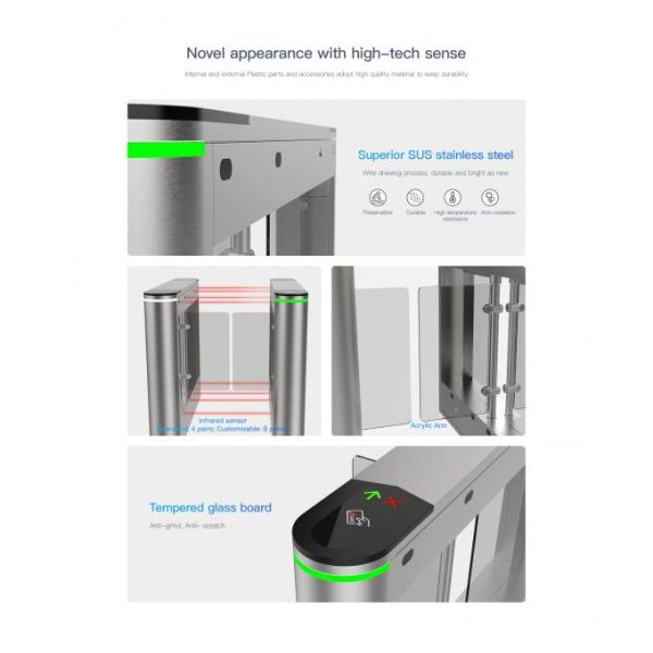 Stainless Waterproof Face Swing Barrier Turnstile Gate With Access Control 0