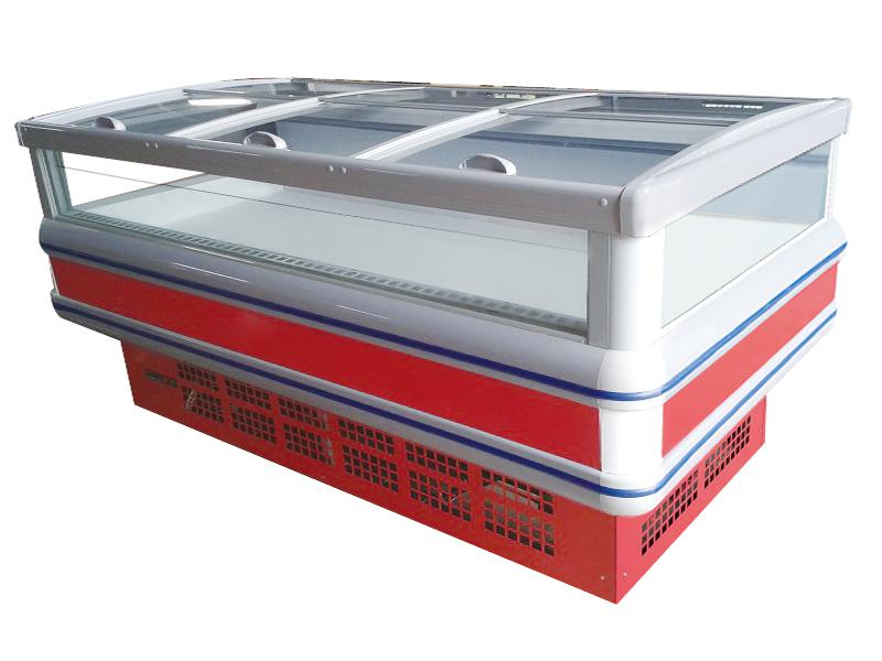 Danfoss Compressor Supermarket Island Freezer With Static Cooling System