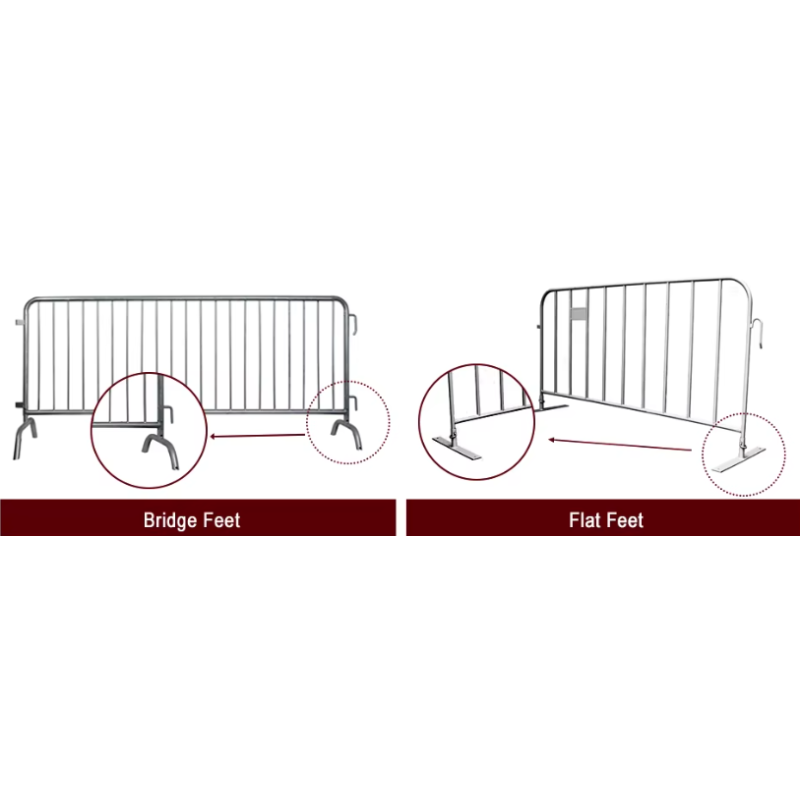 5000N Heavy Duty Galvanized Crowd Control Barrier Road Safety Traffic Barricade 1.1x2.5m