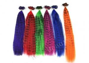 China Striped Mixed Colored Real Plume Feather Hair Extensions for Women wholesale