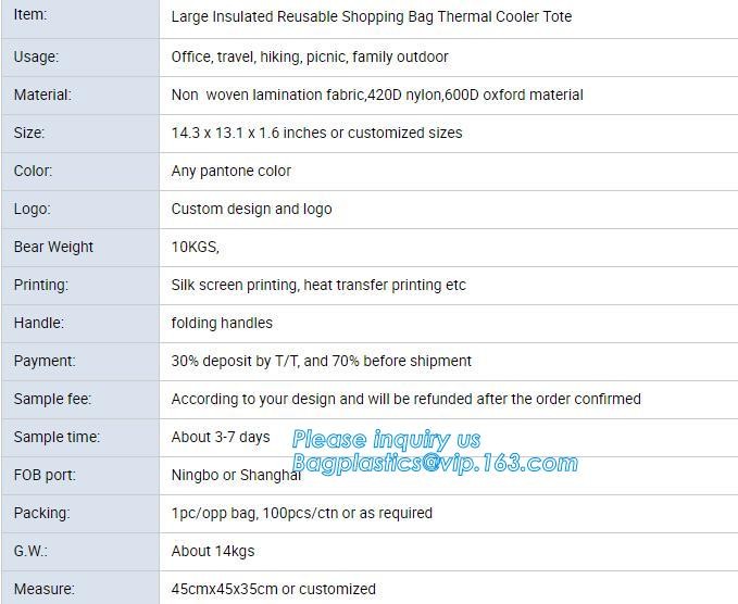 Customized logo printing insulated food delivery cooler bag,wholesale waterproof food delivery thermal bags bagplastics
