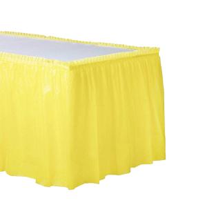 Solid Color Party Table Skirt , Water Repellent Plastic Table Skirts