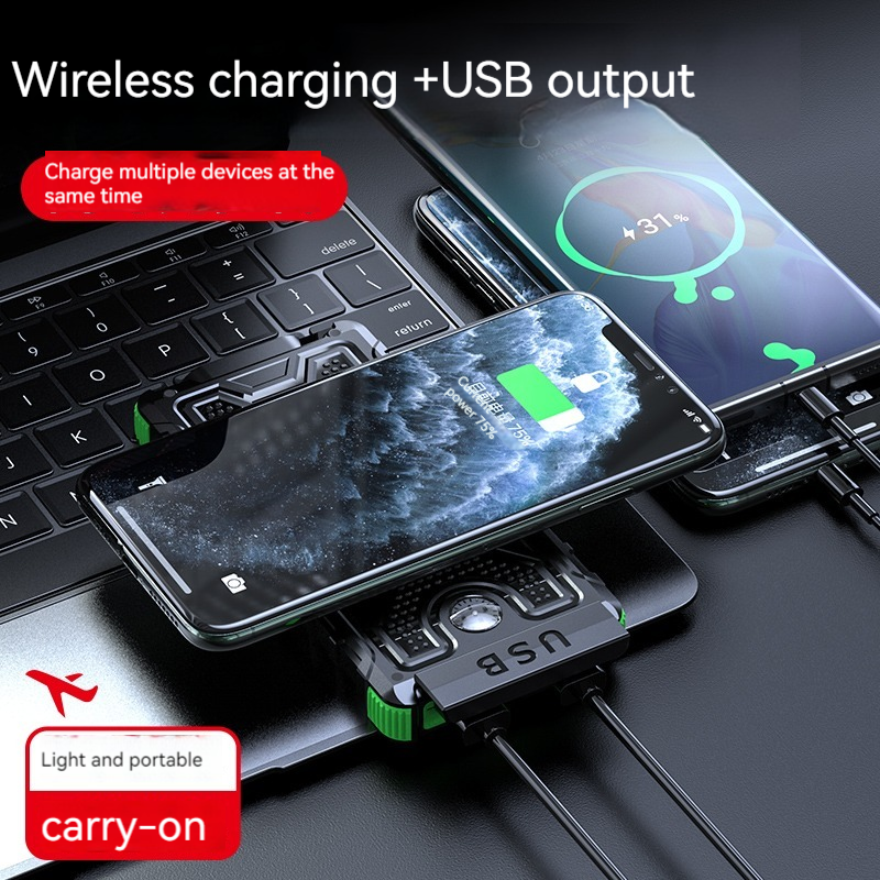 Mobile Phones Devices 10000mAh Solar Power Bank With Compass And 2.1A Output