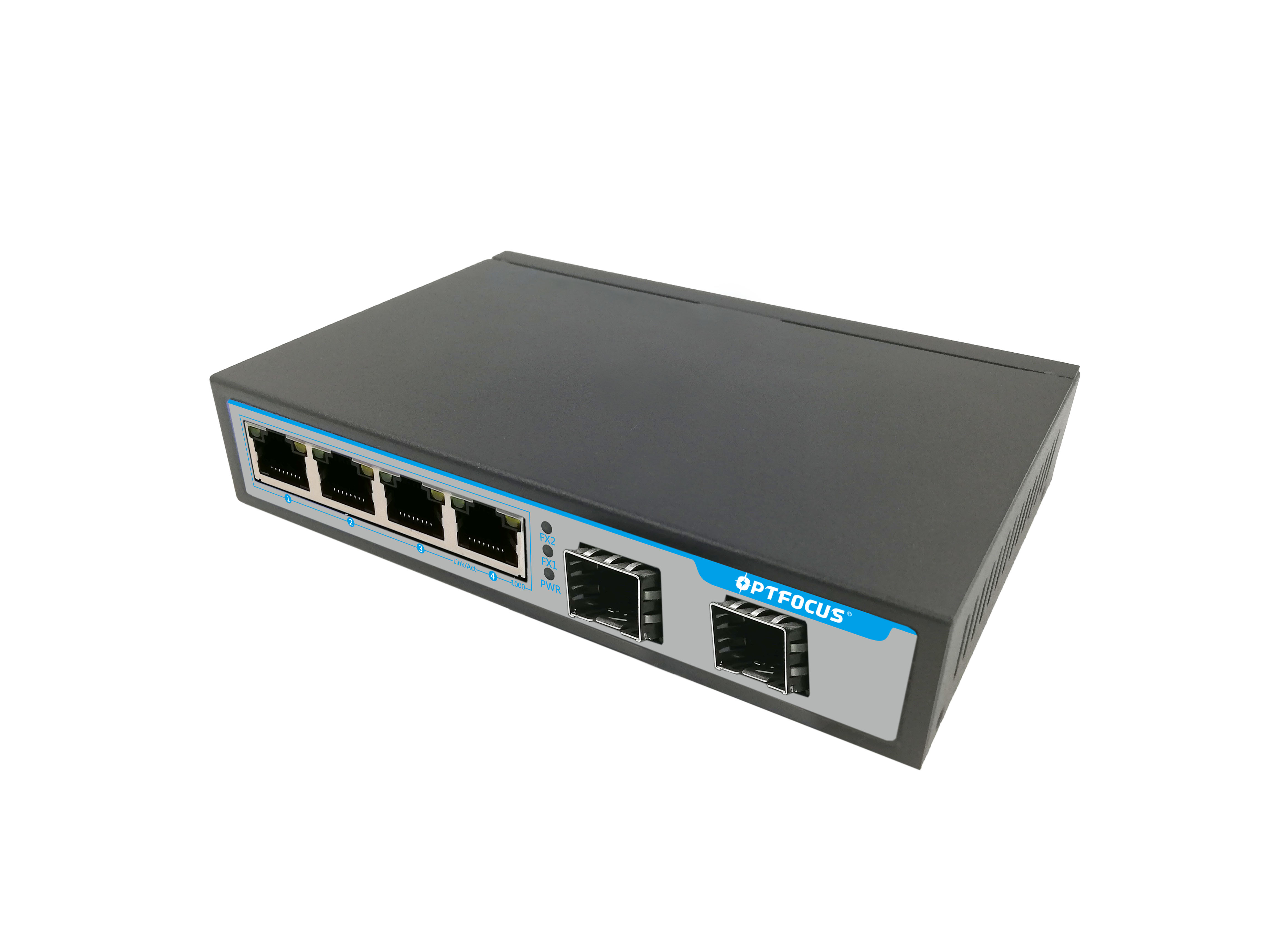 Gigabit Fiber Optic Switch 10 / 100 / 1000M Dual Fiber Automatic MAC Address Learning