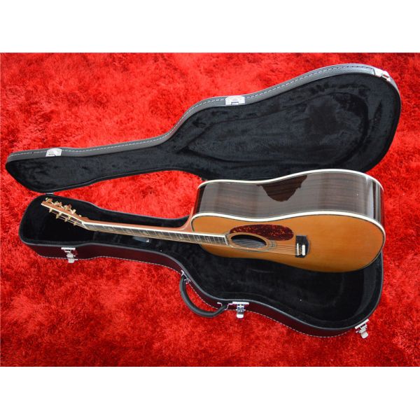 Top quality 41" Acoustic Guitar Custom D model Solid cedar top Rose wood back and sides Guitar Free shipping