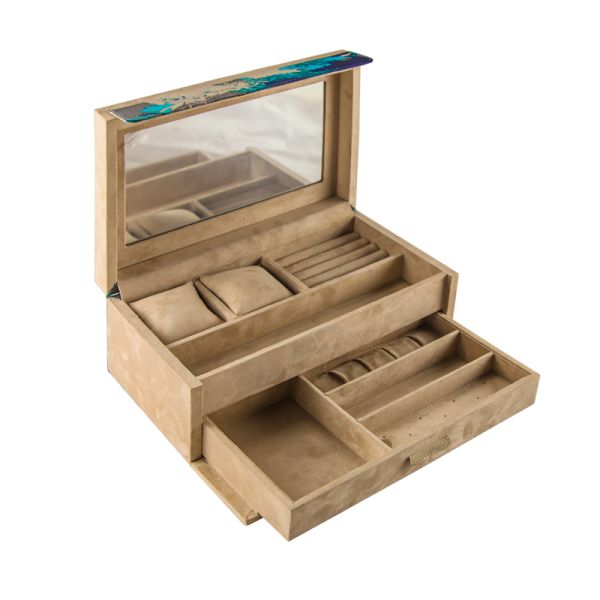 MDF Wood Jewellery Travel Organiser Personalized Travel Jewelry Case