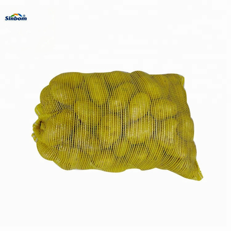 Small White Plastic Leno Net Onion Sack with Draw String Custom Order Accepted
