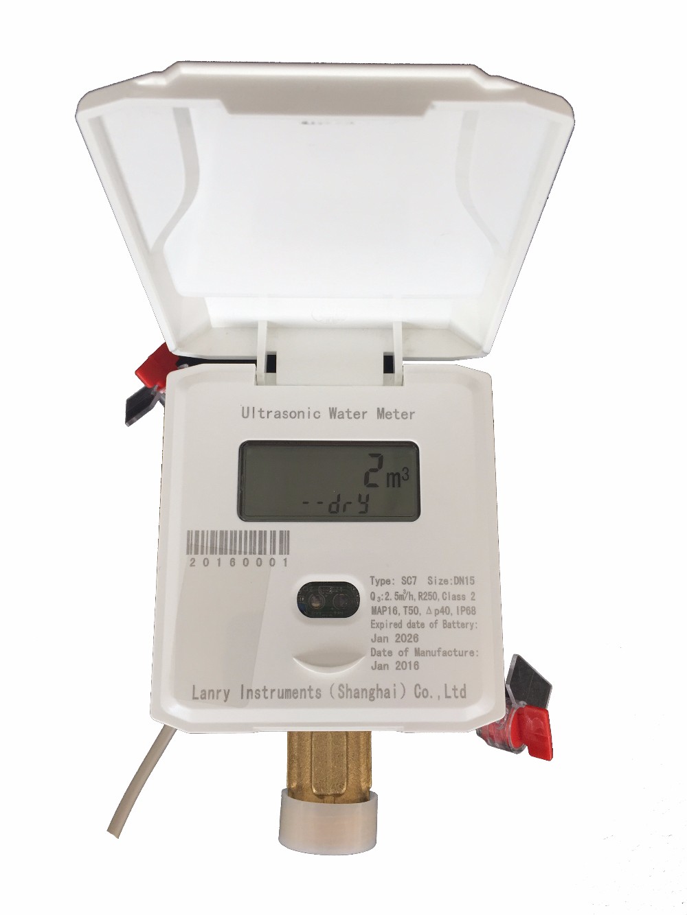 Ultrasonic LCD Water Flow Meter Water Meter With Sensor