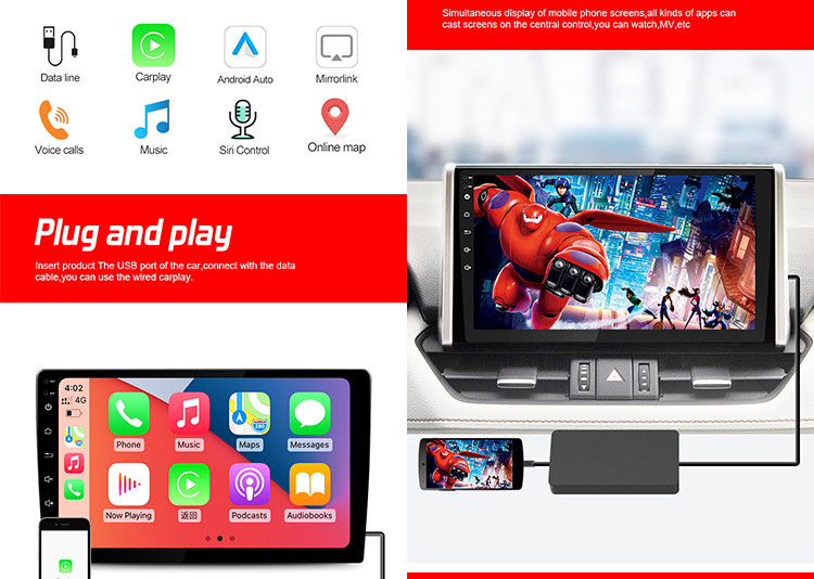 Automotive Electronic Accessories Carplay Dongle Support Online Google Map Voice Control