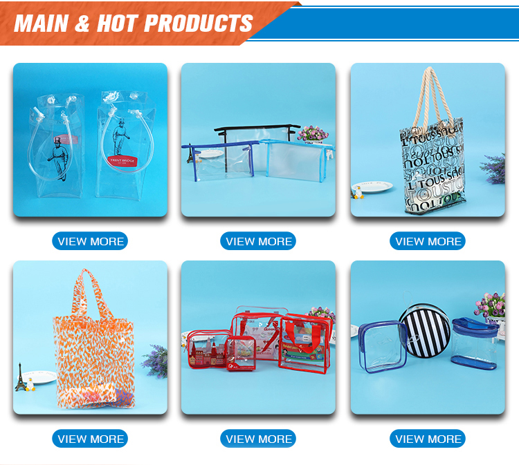 Customized frosted clear mini portable cosmetic packaging pvc slider zipper bag