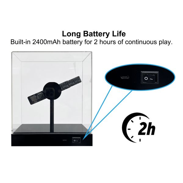 Rechargeable Mini Table Type Hologram Gift Advertising Display Equipment 3D Holographic Projector LED Fan for Toy and Gift Shops