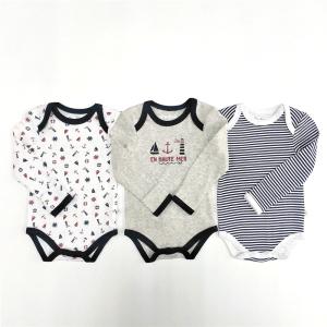China Unisex Snap Button Closure Organic Cotton Infants Long Sleeve Bodysuit Baby Clothes Romper wholesale