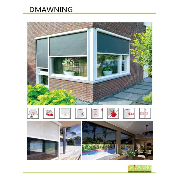 Windows Patio Zip Track Blinds Clear Windproof Roller Blinds