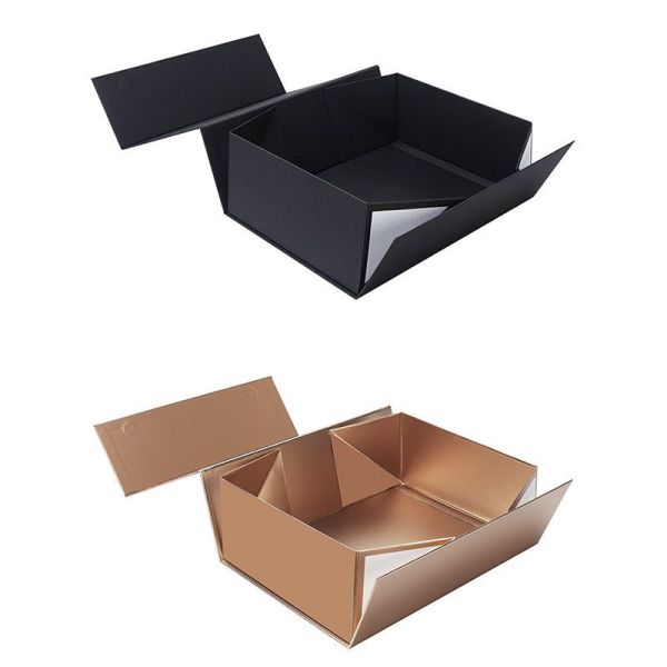 Foldable Magnetic Gift Box With Ribbon Rigid Cardboard Packaging Box For Perfume Soap Mug