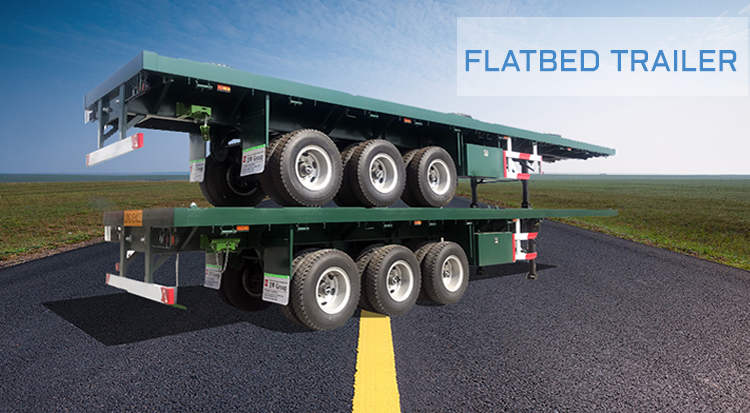 Container Transportation 2 3 4 Axles 20feet Platform Semi Trailer Flatbed Semi Trailer For Sale With Fuwa / BP Axle