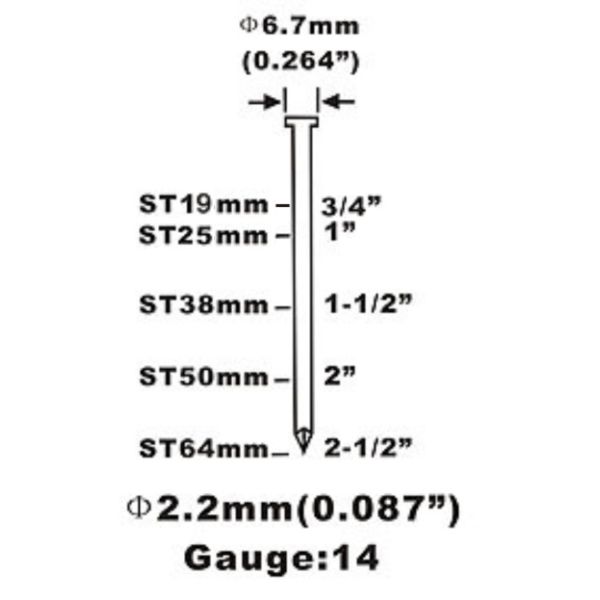 14gauge St Series 3/4&quot;-2-1/2&quot; Concrete Steel Nail Straight Nail