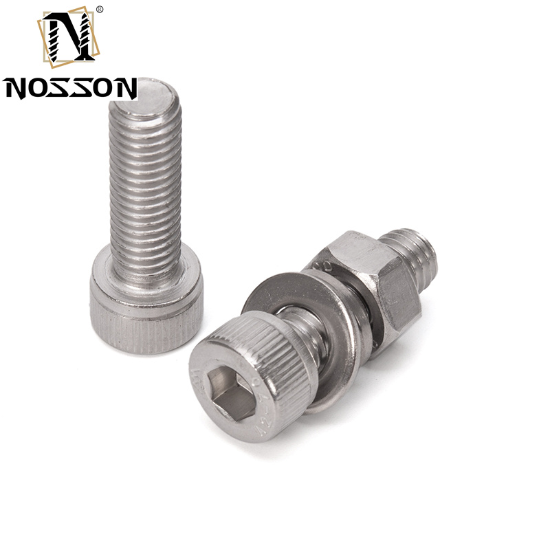 Oval Head Metric M1.6 M2 M3 M4 M5 M6 DIN912 Hexagonal Socket Stainless Steel Screw/Bolt Nut And Washer