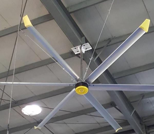 Quality Energy-Saving Industrial Hvls Ceiling Fans with Gearbox Motor or Pmsm Motor and Centrifugal Flow Direction for sale