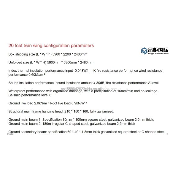 Modern 20ft Prefabricated Australia Foldable Mobile Homes Modular Extendable Container House with 3D Model/CAD Drawings