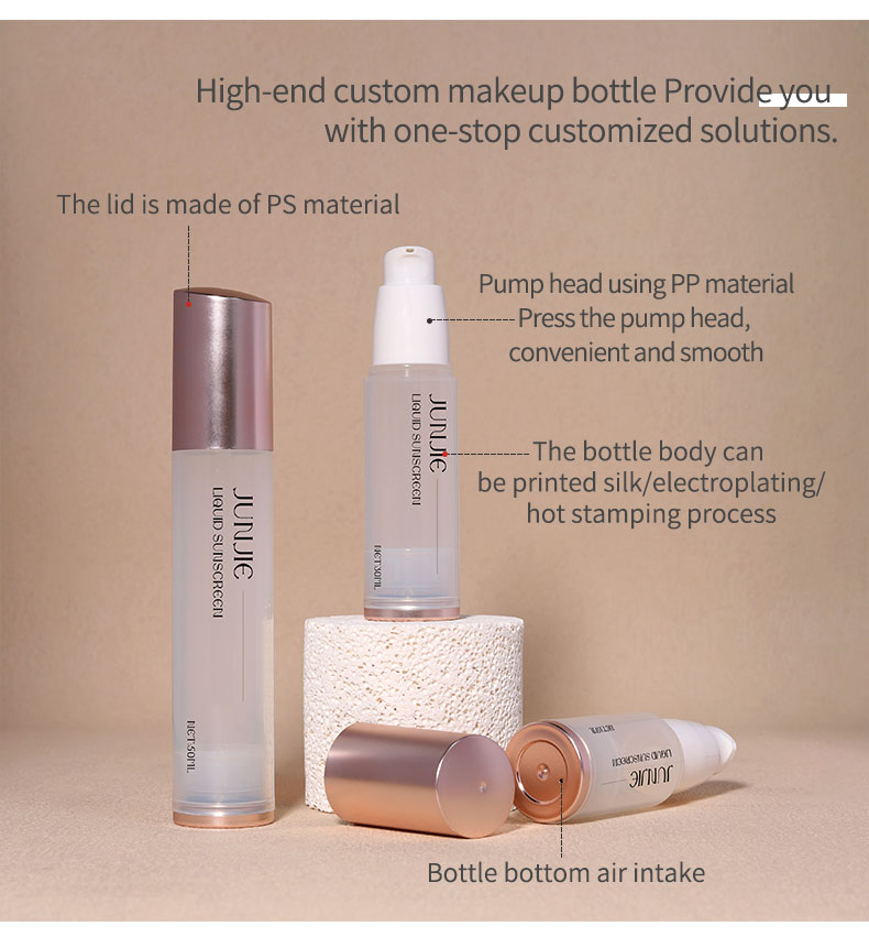 Matte PP Airless Bottle Sealing Type Lotion Airless Pump Bottle 15ml 30ml 50ml Custom