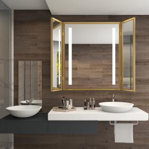 Magnifying LED Clock Display Mirror Light for Custom Design Finishing in Hotel Bathroom