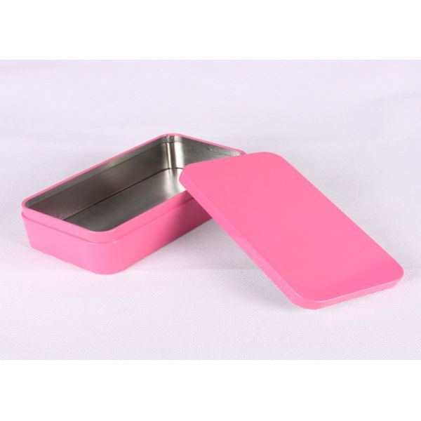 Rectangular Metal Cosmetic Tins Pink