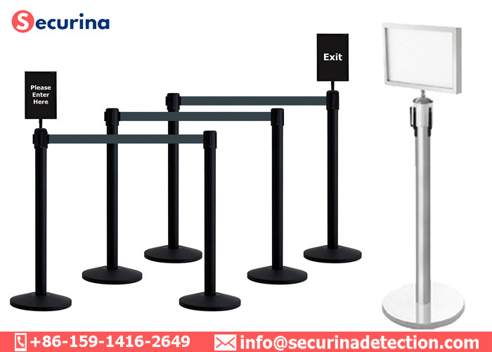 Horizontal Vertical Sign Holder Frame For Queue Barrier Stanchion Pole Racks