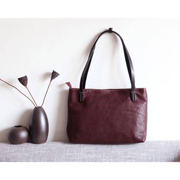 Black Shoulder Handbags Litchi Grain Vegetable Leather Bags for Women