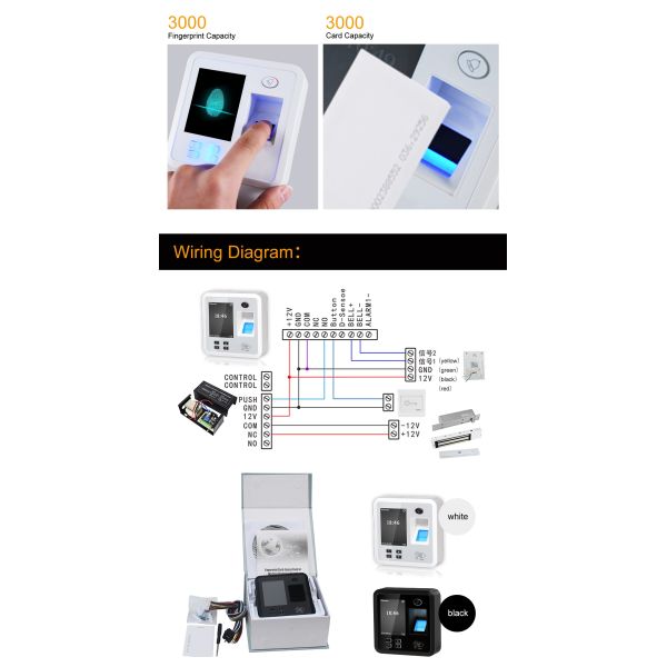 USB Upload 2.8 Inch Screen Face Recognition Biometric System Access Control RFID Card Pass