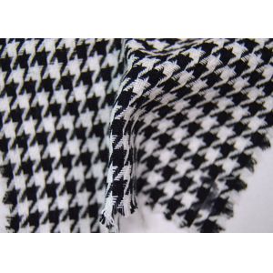 China Black And White Herringbone Fabric , Geometric Pattern Jacquard Fabric wholesale