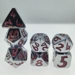 sliver red Odorless Lightweight Multi Function Polyhedron Dice Dice Set Sturdy 7