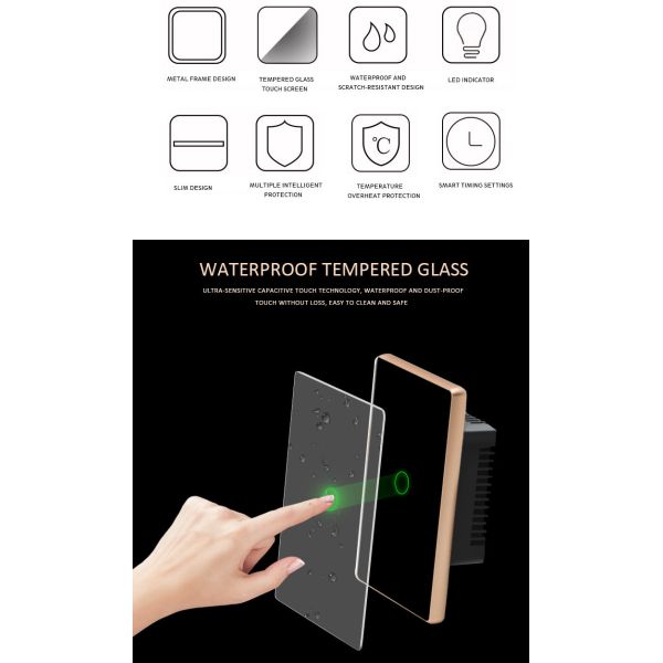 Wifi Smart Switch Us Wall Touch Panel Tuya Smart Life App Control For Wholesale