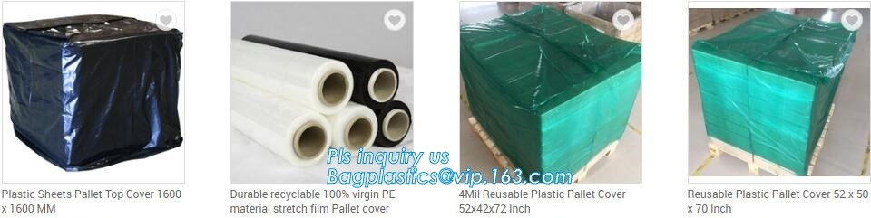 Customized Square Bottom or Side Guesst Plastic Protective Pallet Covers, 4 Mil Dust proof Clear Pallet Covers, BAGPLAST
