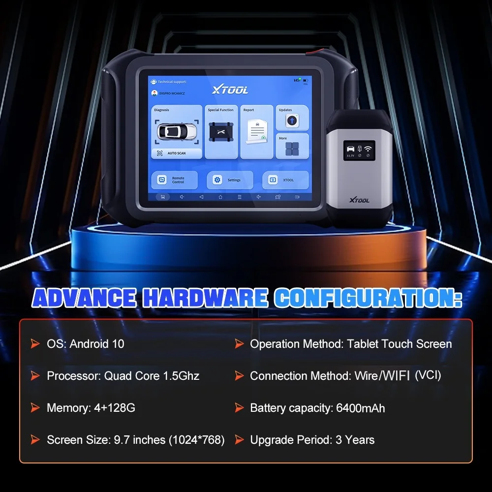 XTOOL D9S Pro Upgraded of D9Pro Car Diagnostic Tools ECU Programming Coding Key Programmer Topology Map Active Test CAN