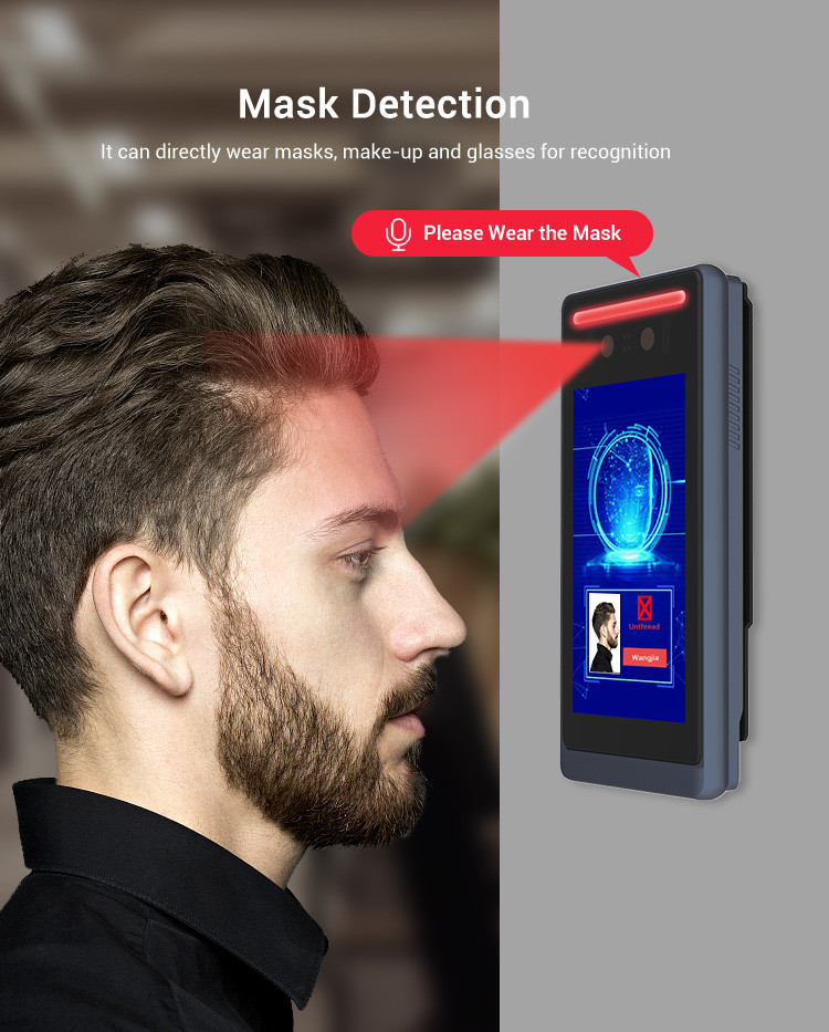 Biometric Attendance System Face Recognition Devices 1.2GHz With RV1109 CPU