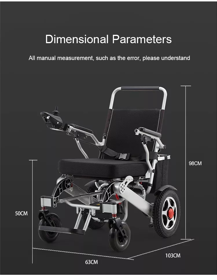 Lithium Battery Lightweight Electric Wheelchairs Folding Fully Automatic Breathable