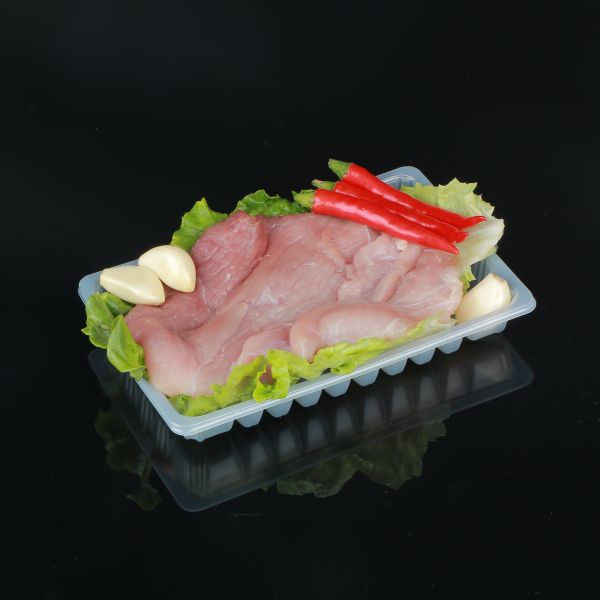 Supermarket Rectangle Roast Chicken Pork Meat Packaging Tray PP Disposable