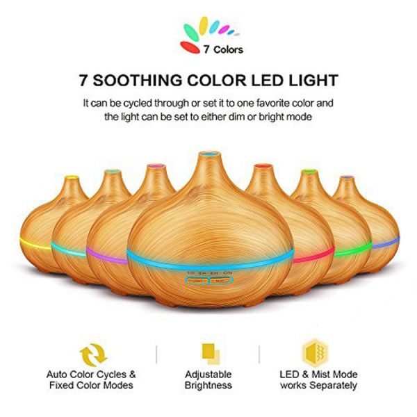 550ml Cool Mist Grain Aromatherapy Diffuser with Auto-Off Safety Switch for Home