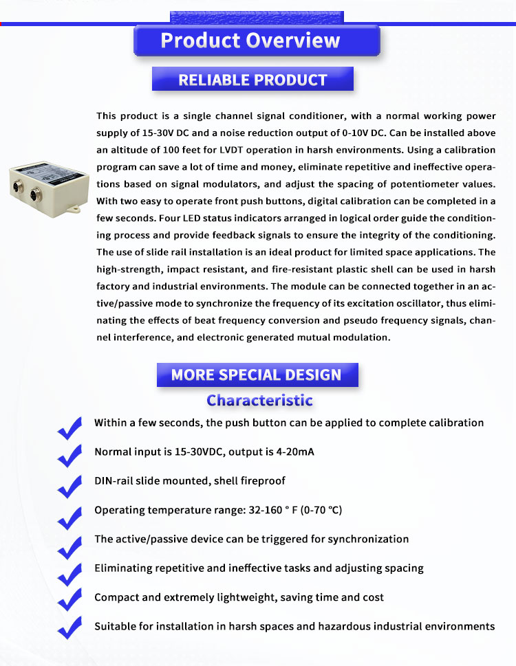UNIVO UME1000Y LVDT RVDT Half Bridge Sensor Differential Transmitter for Signal Conversion