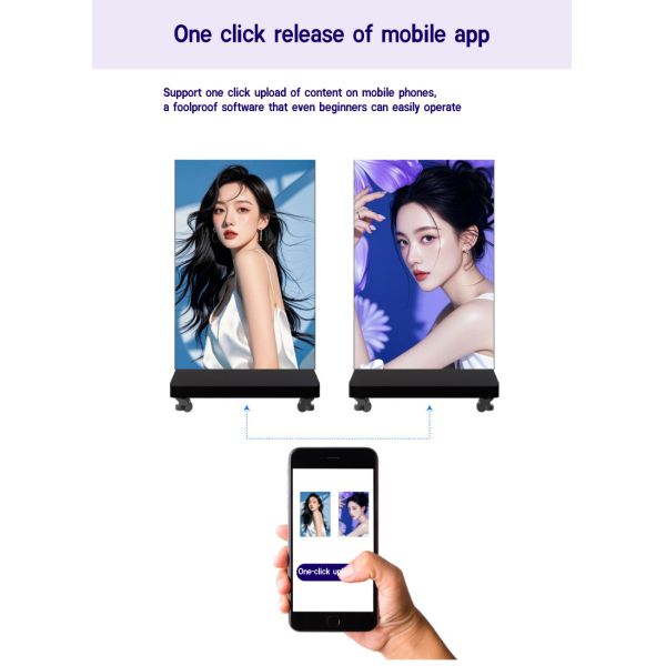 Portable Indoor LED Poster Screen P1.25-P2.5 4K UHD 3840x2160