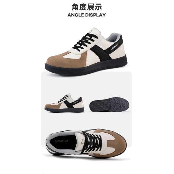 Kevlar Midsole Unisex Microfiber Suede Work Shoes for Industrial Safety in Beige Black and Brown