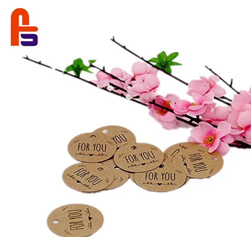 Customized Brown Printable Duplex Board With Grey Back Materials Cardboard Gift Tags