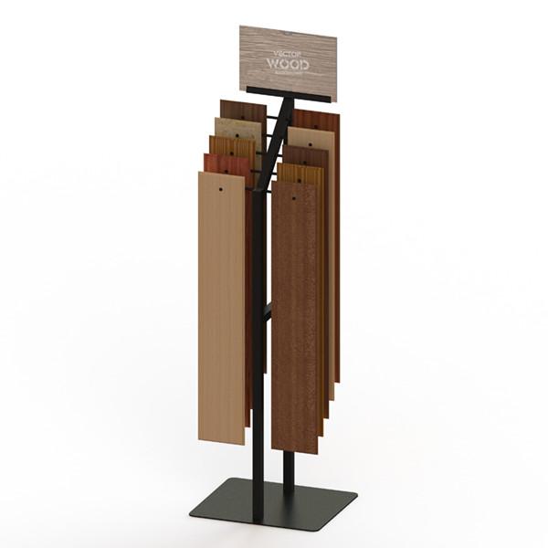 Quality One Side 153x910mm Hardwood Tiles Display Rack With 10 Wire Hooks for sale