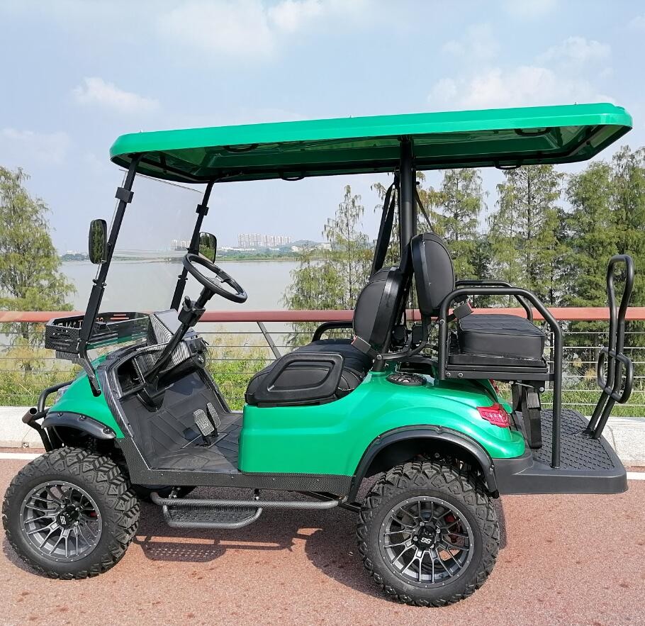 Mini Electric Golf Trolley Cart 4 Wheel Disc Brake 10 Inch TFT IP66 CARplay Display 60V 72V