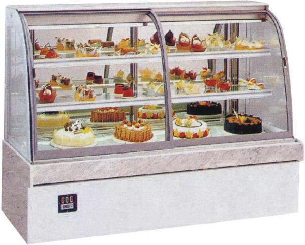 Quality 3 Layers Shelf 2m Air Cooled Cake Display Freezer for sale