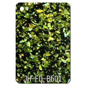 Irregular Black Bottom Large Glitter Acrylic Sheet 3-15mm 4 × 8 Single Side