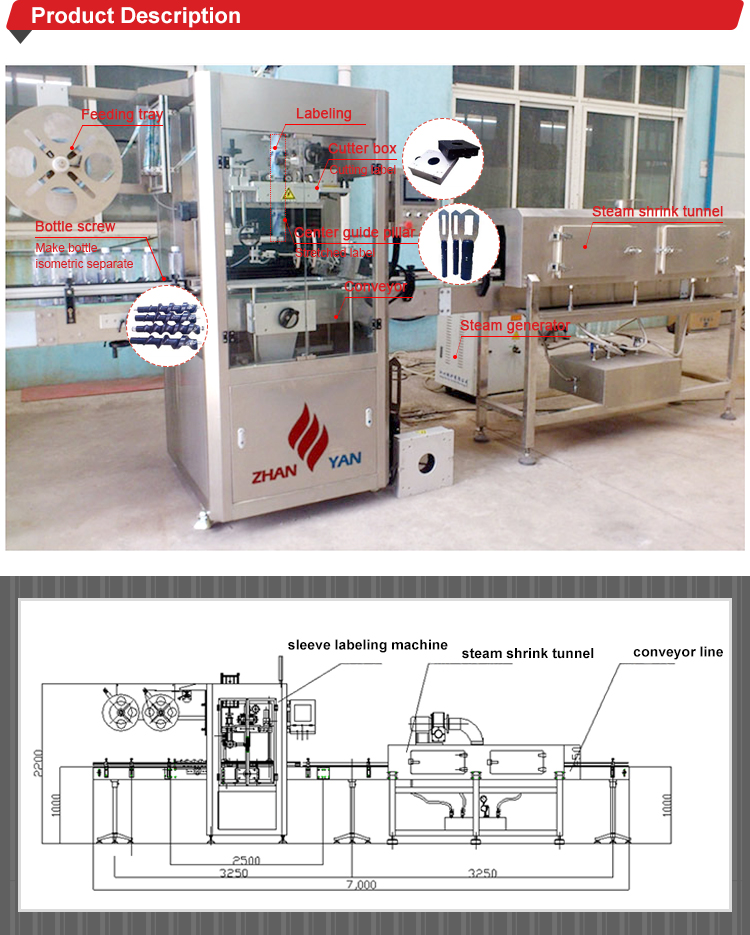 High Quality Automatic Pet Label Heating Shrink Sleeve Labeling Machine For PET Bottles