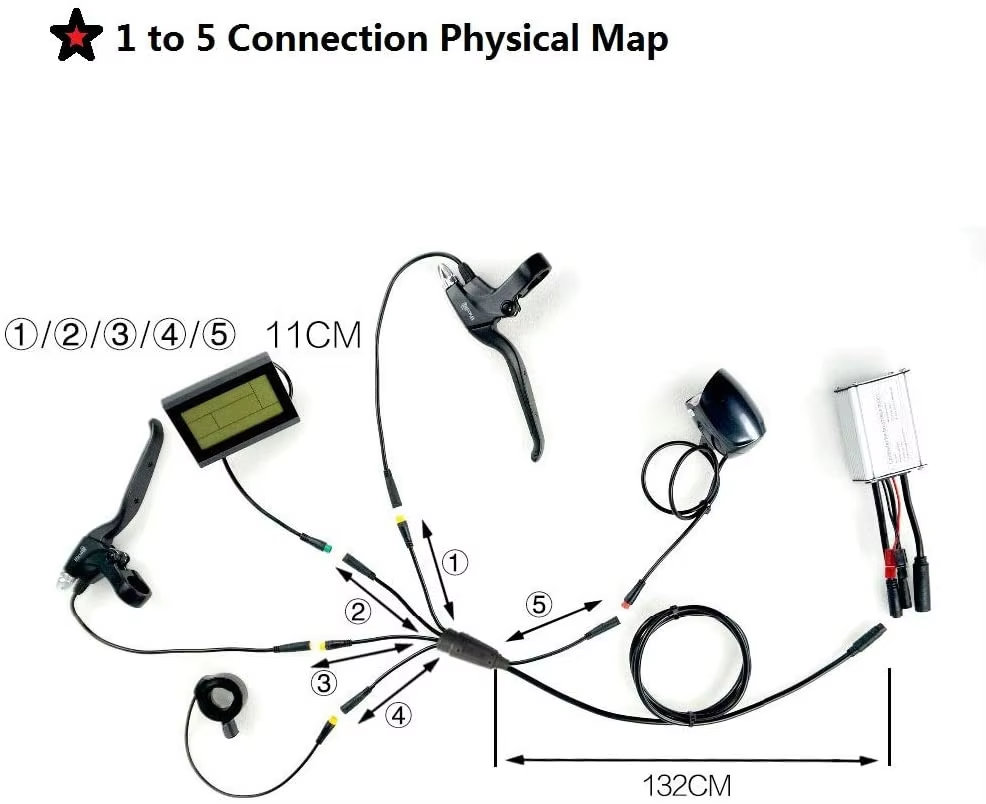 E-Bike Cable For Bafang/8FUN Motor Kits Gear Sensor USB Programming Hydraulic Brake Sensor Display Holder 5PIN Brake 3pin 1T4