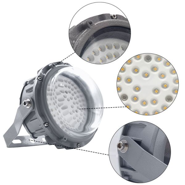 Flameproof Explosion Proof Work Light with IP65 Protection 50000H Working Life and 3900-7800lm Luminous Flux