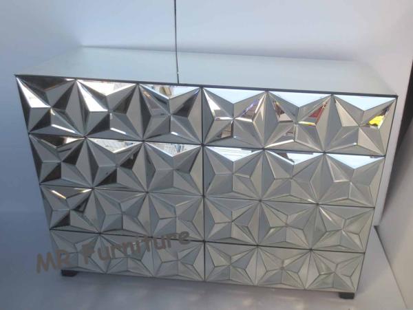 Quality 8 Drawers Mirrored Accent Chest , Bedroom Mirrored Dressers And Chests for sale